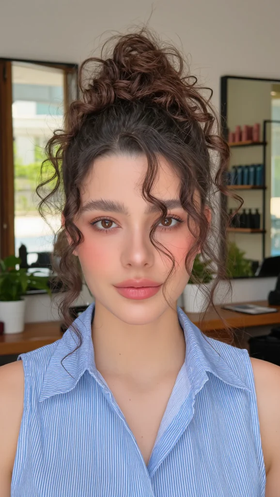 Curly Pineapple Updo