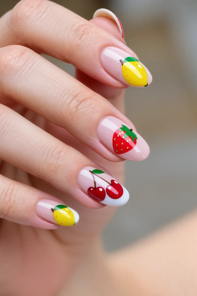 Fruit Salad Accent Nails