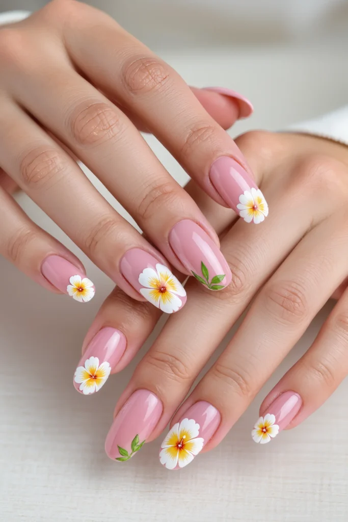 Hibiscus Print Almond