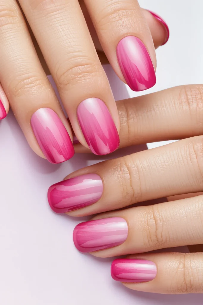 Hot Pink Aura Nails