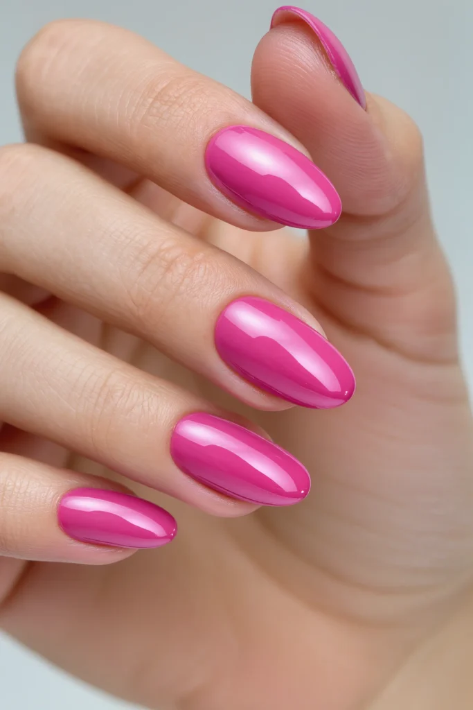 Hot Pink Jelly Nails