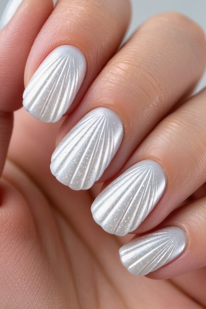 Seashell Texture Nails