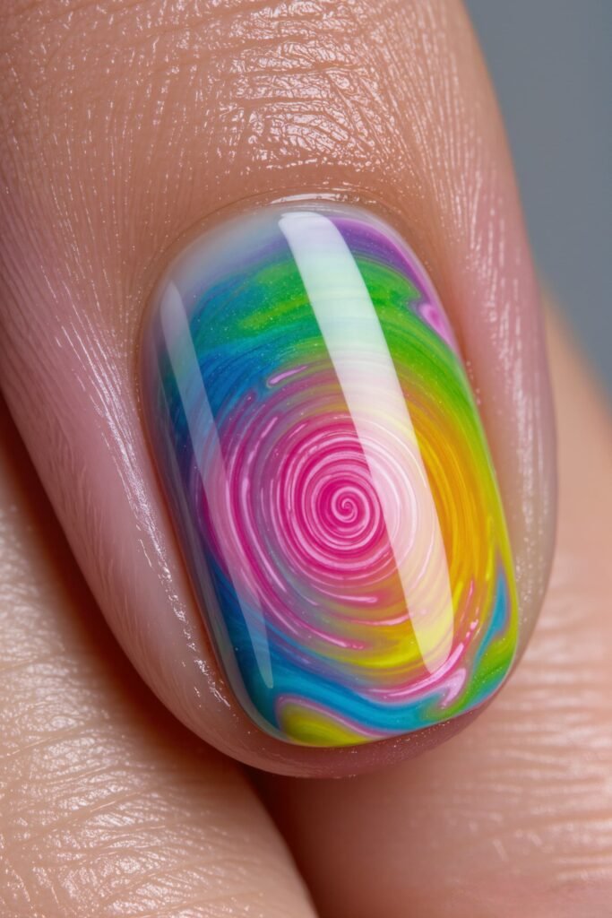 Tie-Dye Gel Nails