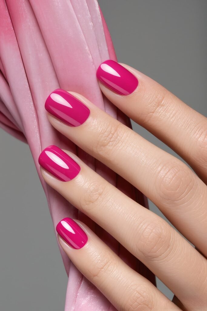 Barbie Pink Gel Nails