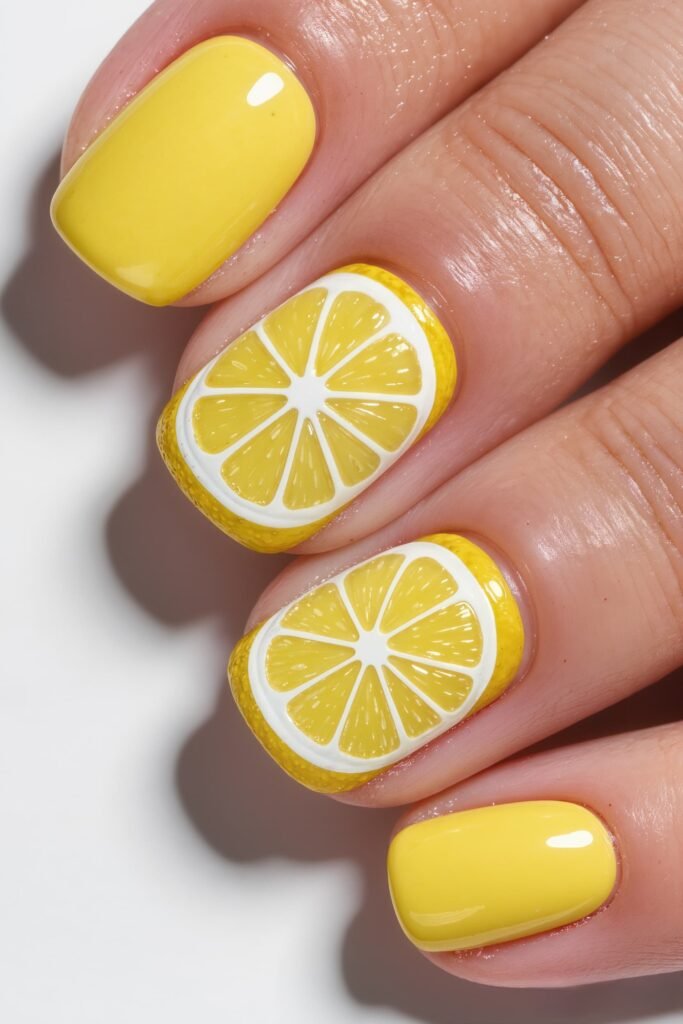 Lemon Zest Nail Art