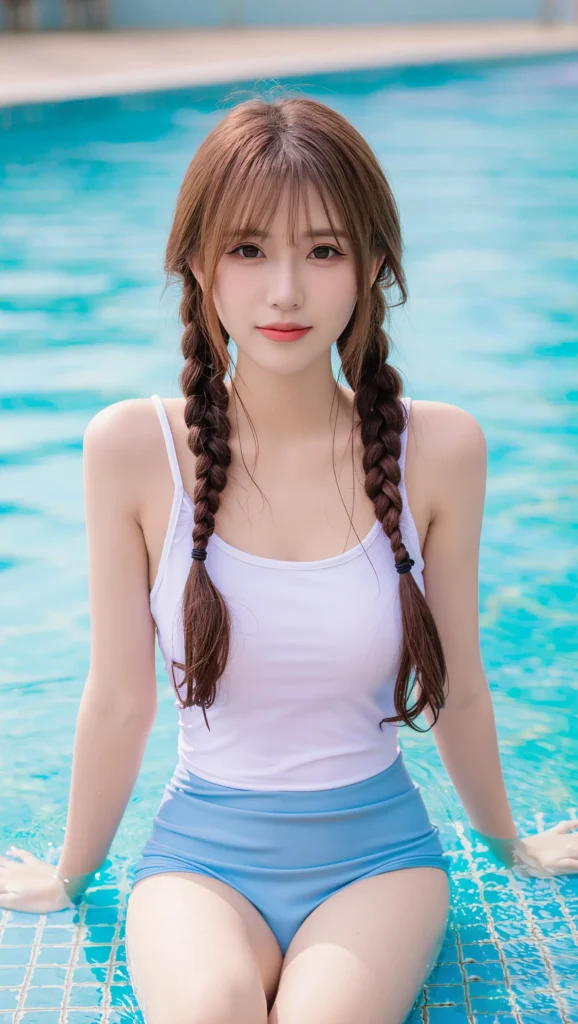 25 Pool-Friendly Hairstyles That Stay Cute All Day 24 Twisted Pigtails
