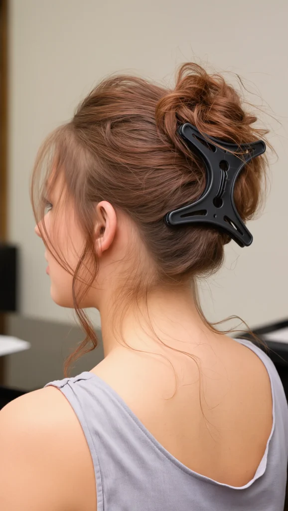 Messy Bun with Claw Clip