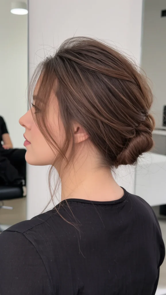 Textured Low Bun with Volume