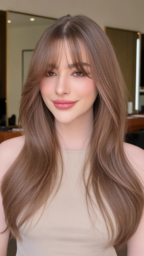 25 Long Summer Hairstyles 2026 13 Curtain Bangs with Long Hair