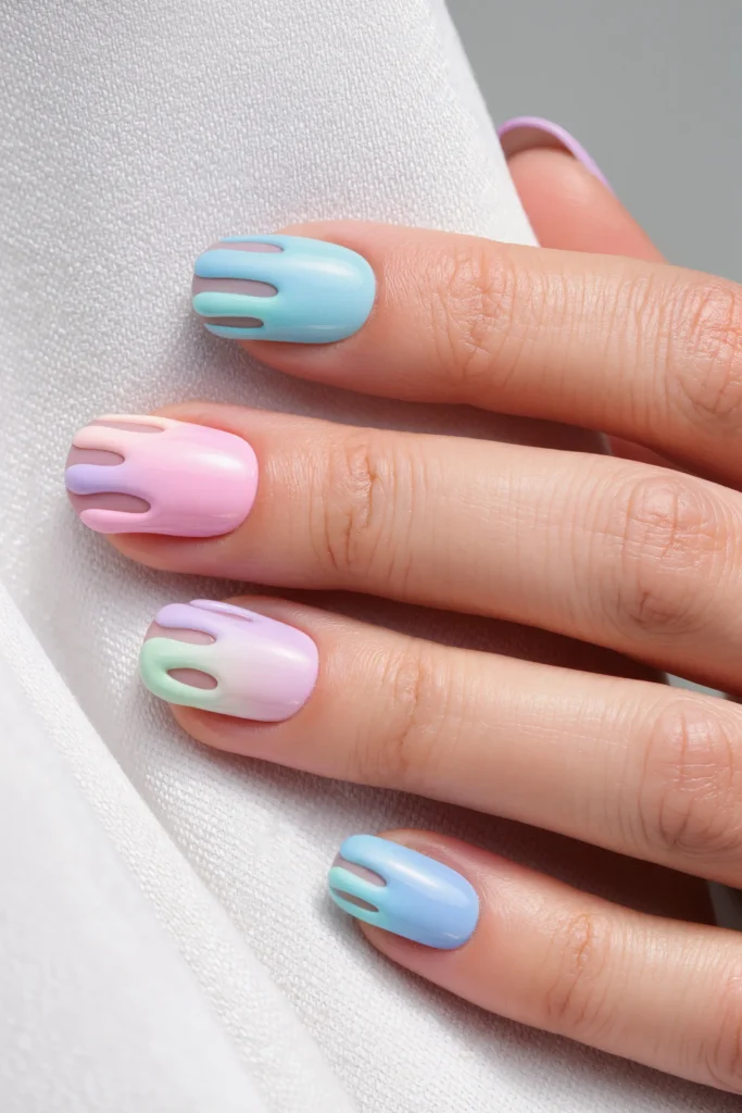 Ice Cream Drip Nails