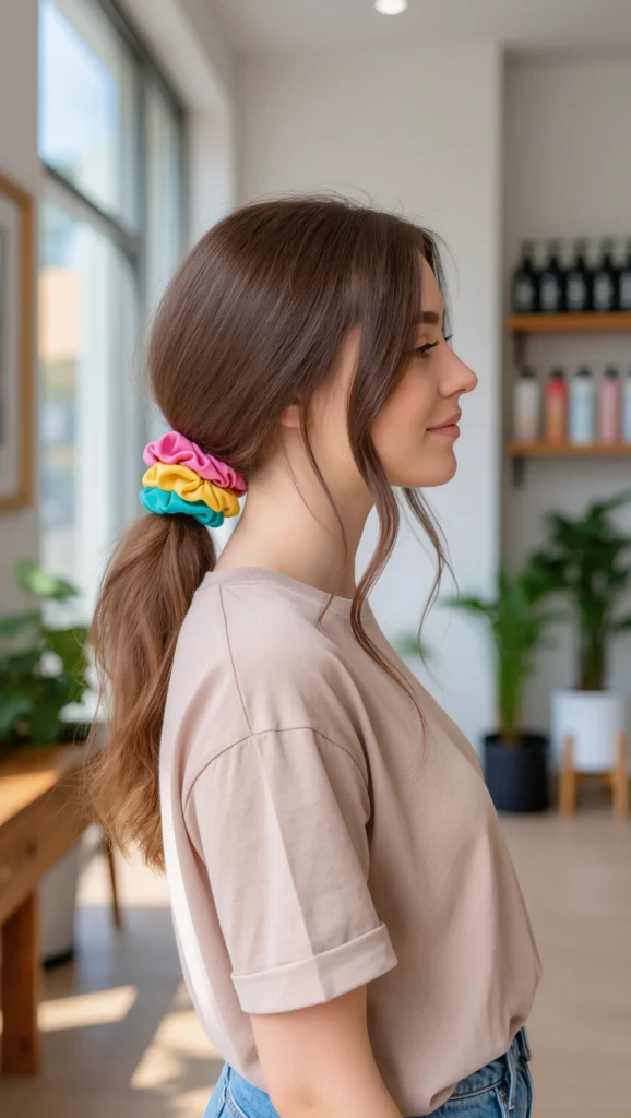 25 Cute Summer Hair Looks for 2026 8 Low Pony with Scrunchie