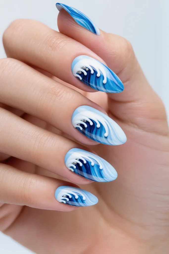 Ocean Wave Nails