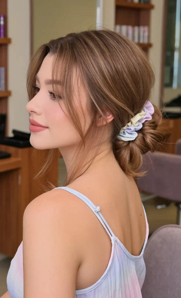 Low Messy Bun with Scrunchie