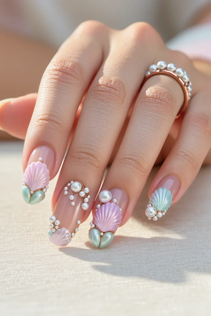 Shell & Pearl Nails