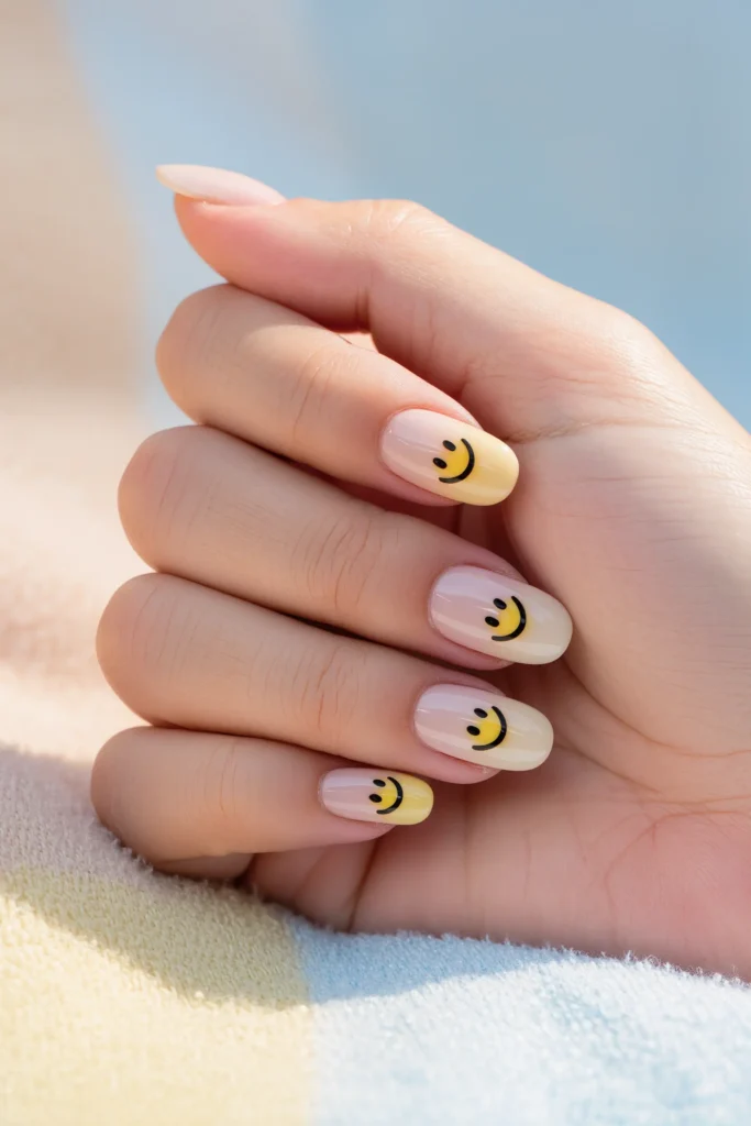 Smiley Face Nails