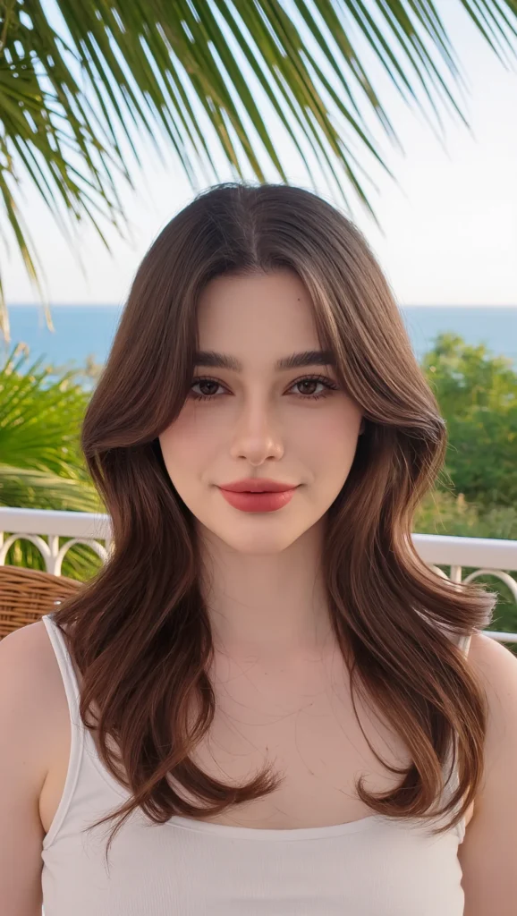 Soft Curtain Bangs with Waves