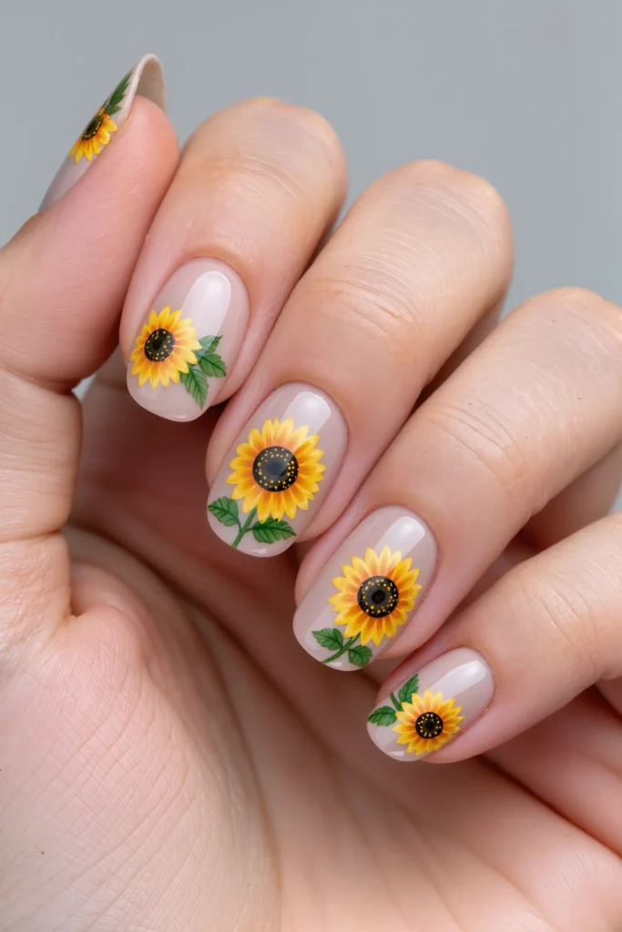 Sunflower Nails