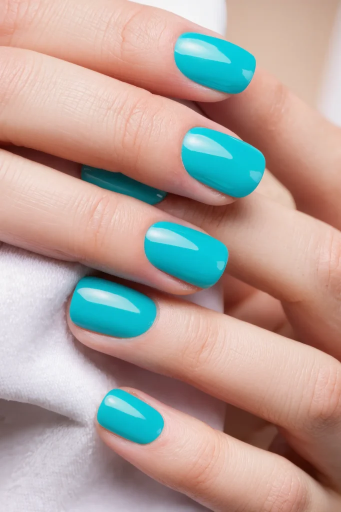 Tropical Turquoise Nails