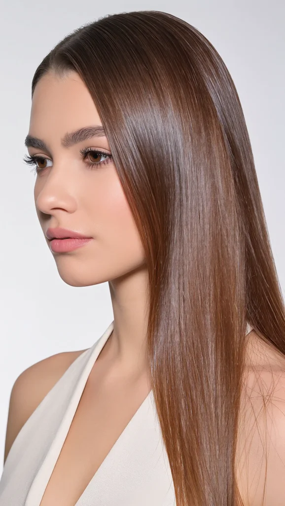 24 Summer Prom Hairstyles for 2026 That Are Glamorous, Trendy & Heat-Proof 11 Sleek Straight Glass Hair