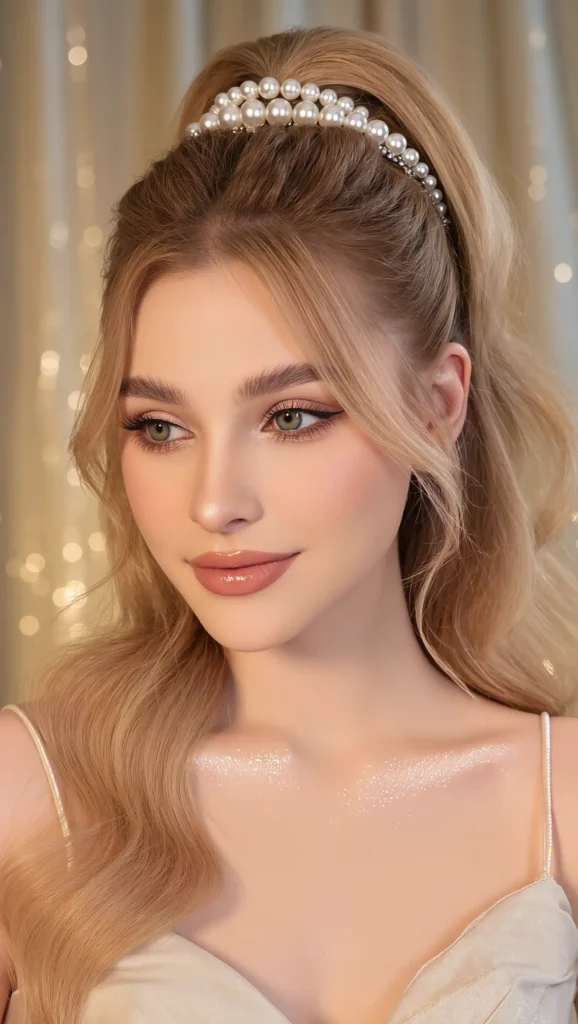 24 Summer Prom Hairstyles for 2026 That Are Glamorous, Trendy & Heat-Proof 15 Pearl Clip Half-Up Hairstyle
