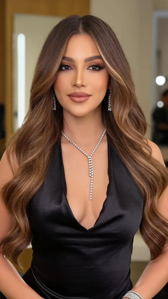 Caramel Highlights on Black Hair