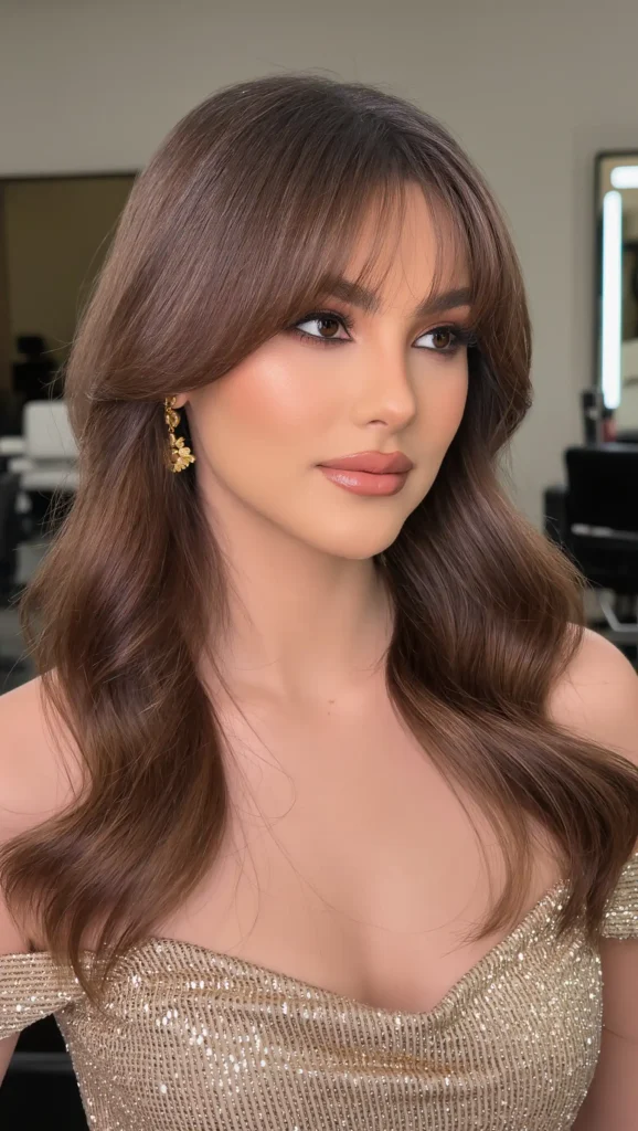 Curtain Bangs with Loose Waves