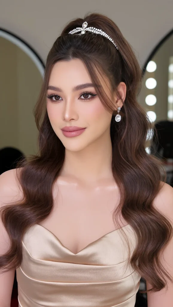 Half-Up Curled Hairstyle