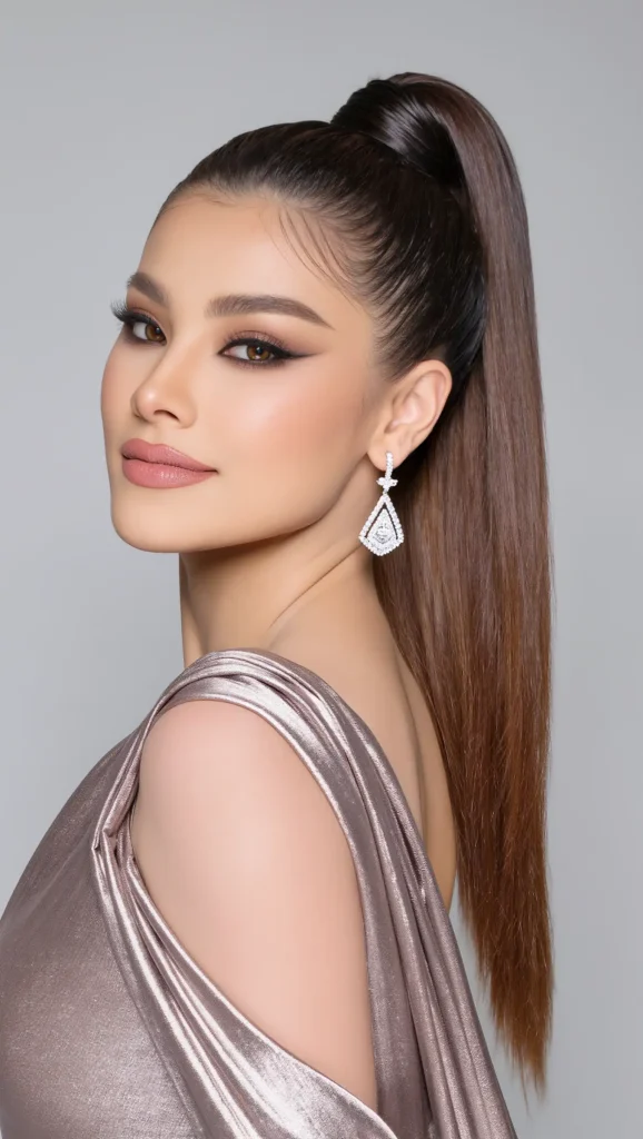 24 Summer Prom Hairstyles for 2026 That Are Glamorous, Trendy & Heat-Proof 3 Sleek High Ponytail