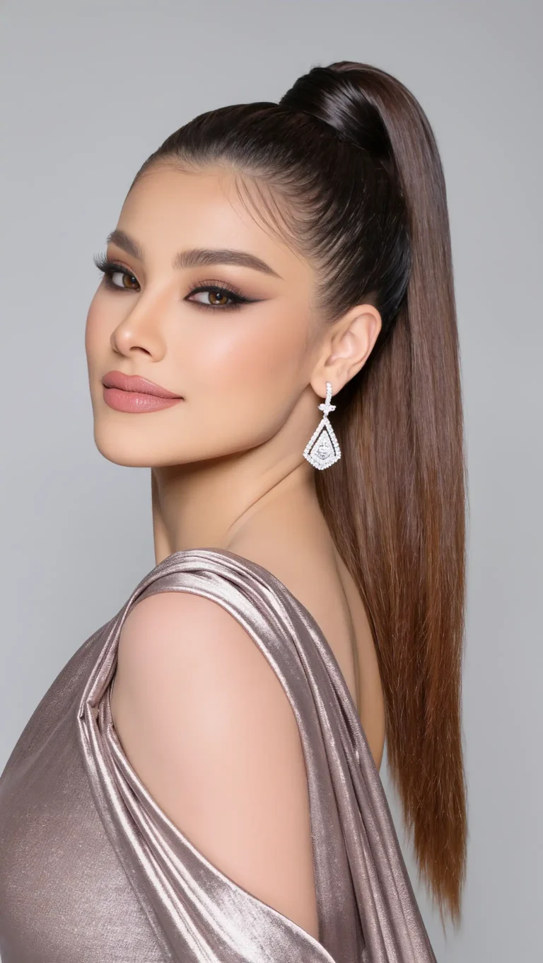 24 Summer Prom Hairstyles for 2026 That Are Glamorous, Trendy & Heat-Proof 1 Sleek High Ponytail