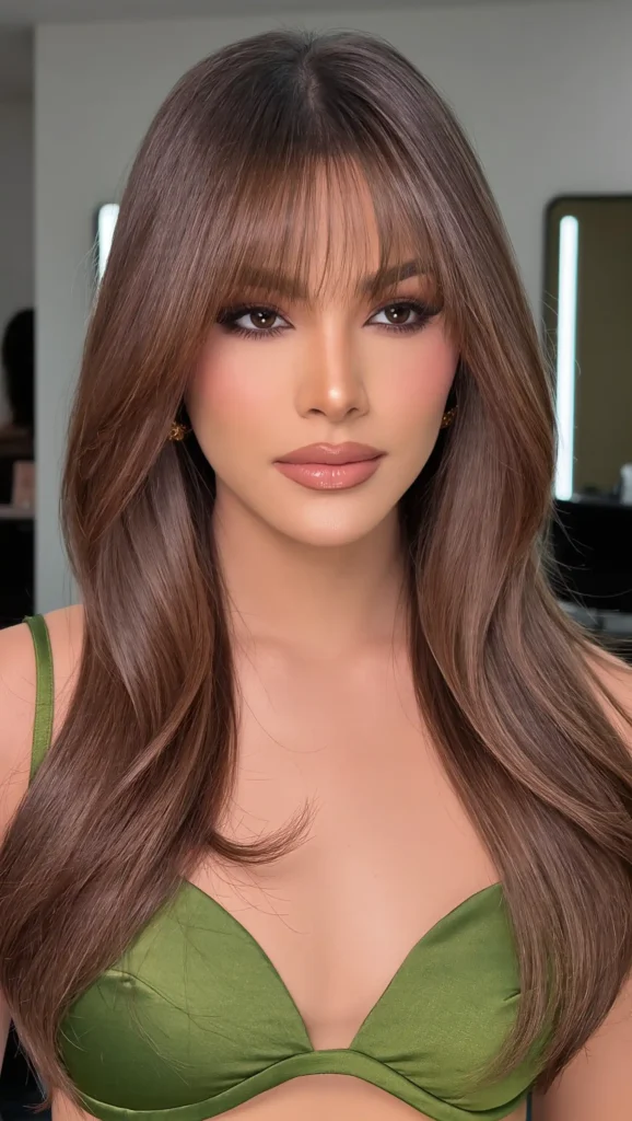25 Summer Haircuts for Heart Face Shape 2026 That Are Seriously Flattering 26 Layered Cut with Bottleneck Bangs