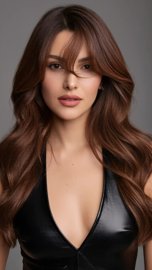 Long Layers with Curtain Bangs