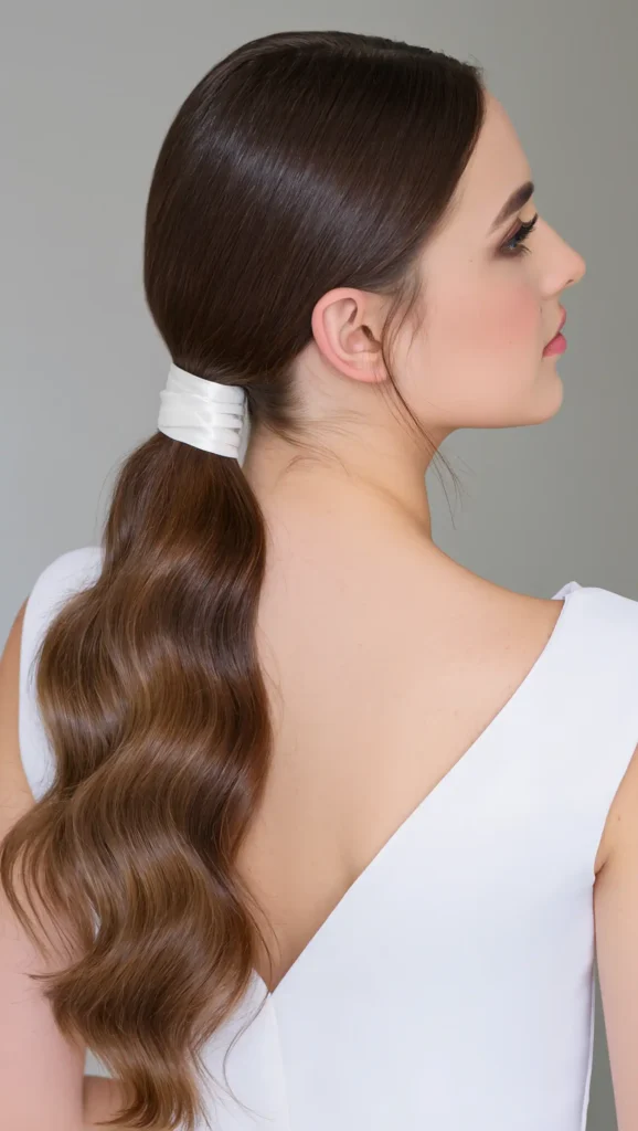 Low Ponytail With Ribbon