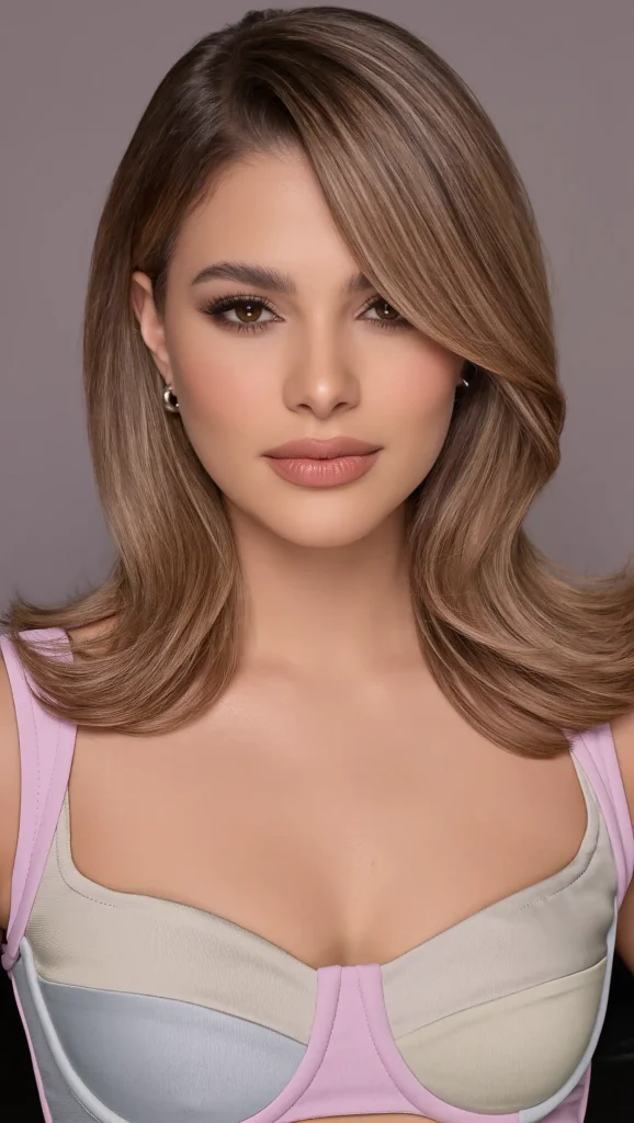Medium Hair with Curtain Fringe