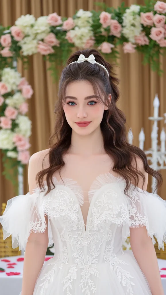 Pearl Clip Half-Up Hairstyle