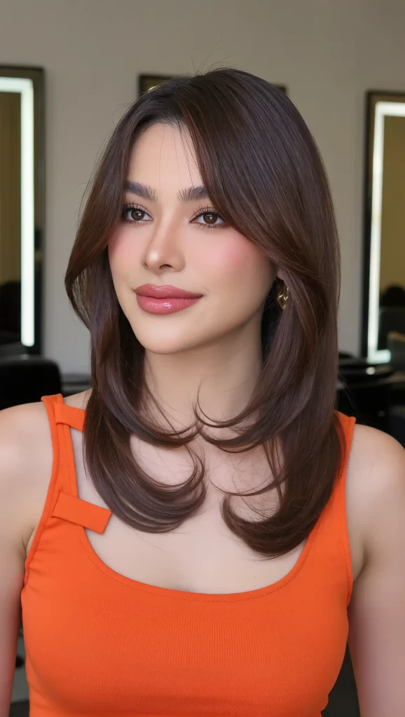 25 Summer Haircuts for Heart Face Shape 2026 That Are Seriously Flattering 12 Side-Swept Bangs with Layers