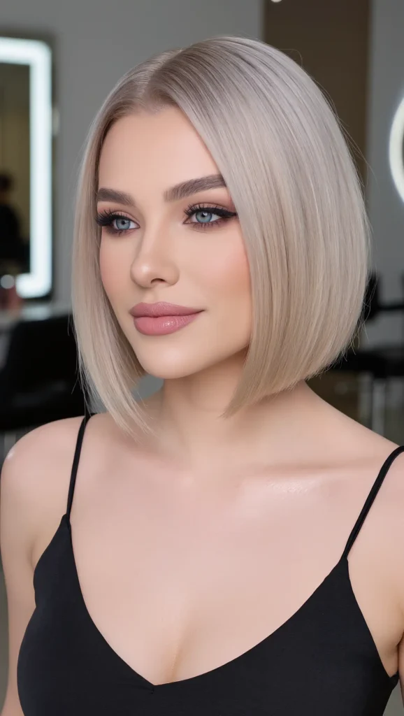 25 Haircuts for Oval Face Shape 2026 That Are Flattering, Stylish & Perfectly Balanced 3 Sleek Blunt Bob