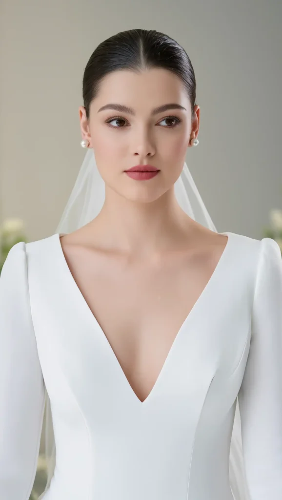 Sleek Bun With Middle Part