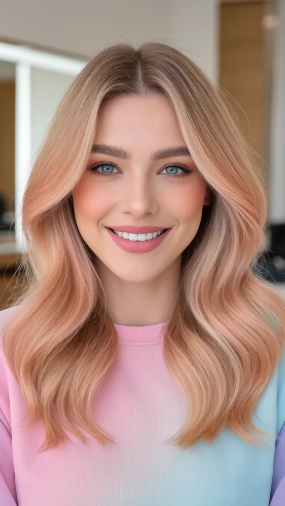 28 Trending Hair Colors Right Now in 2026 That Everyone Is Obsessed With 24 Soft Peach Blonde