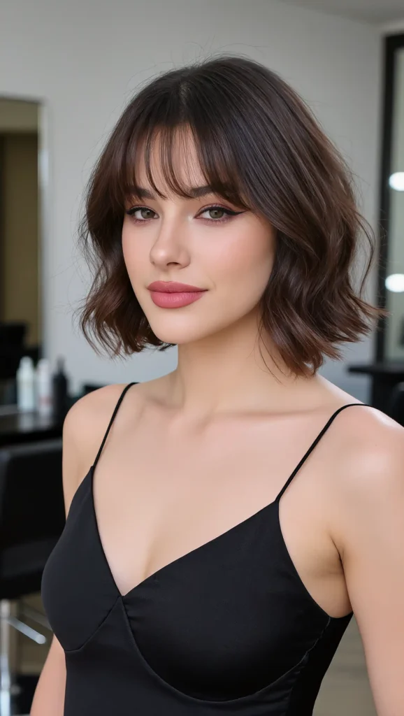 24 Summer French Bob Haircuts for 2026 That Are Chic, Timeless & Effortlessly Parisian 3 Wavy French Bob with Bangs