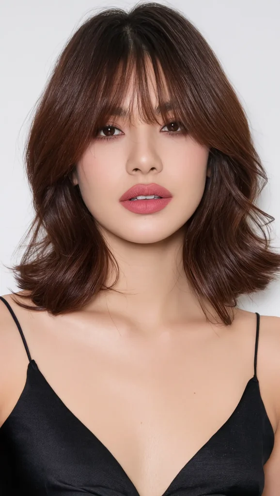 Wavy Lob with Curtain Bangs