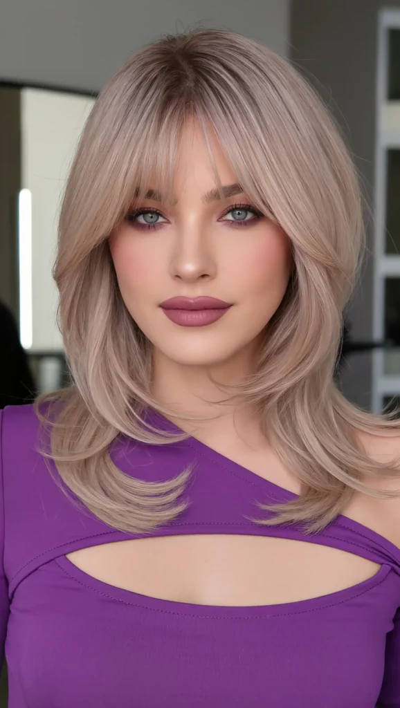 25 Summer Haircuts for Heart Face Shape 2026 That Are Seriously Flattering 6 Wispy Bangs with Medium Hair