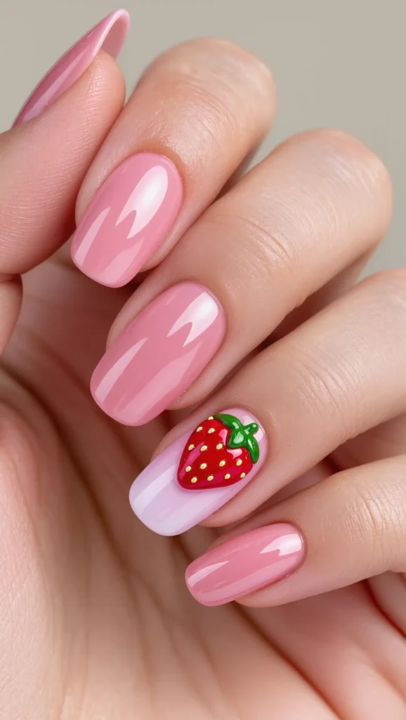 Strawberry Milk Nails