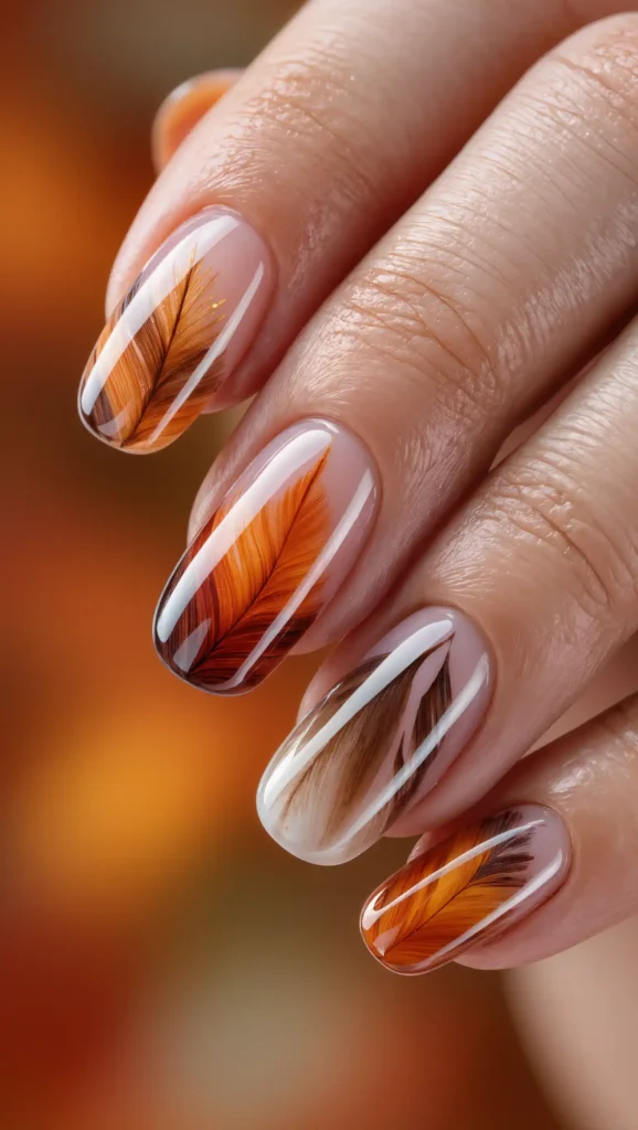 25 Leaf Nail Art Ideas 2026: Nature-Inspired Designs That Are Anything but Basic 20 Abstract Falling Leaves