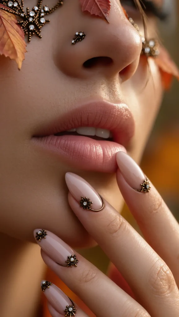 24 Fall Matte Nail Ideas 2026: Velvet-Finish Manicures That Scream Cozy Season 11 Antique Bronze Accents