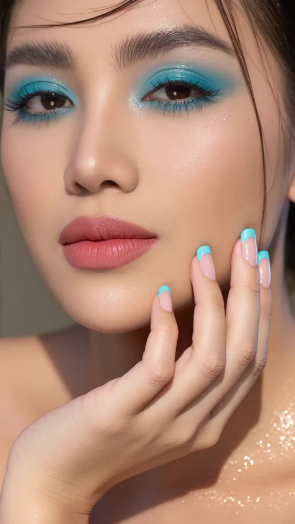 24 Summer Beach Nails Ideas for 2026 That Are Tropical, Trendy & Vacation-Ready 11 Aqua French Tips