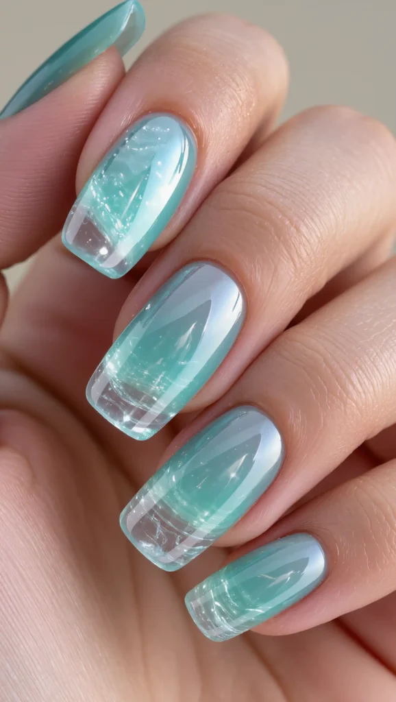24 Long Summer Nails 2026 That Bring Glamour, Color & Endless Vacation Vibes 10 Aqua Jelly Nails