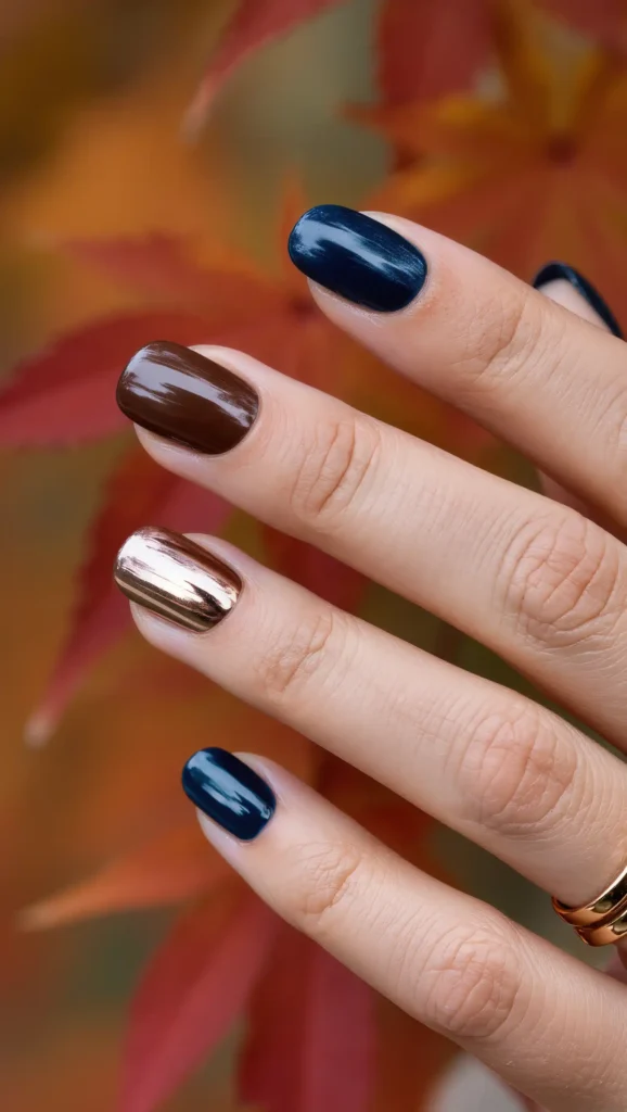 25 Fall Chrome Nail Ideas 2026: Luxe Metallic Manicures That Will Dominate Autumn 26 Autumn Twilight Nails