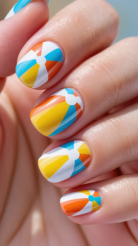 Beach Ball Nail Art