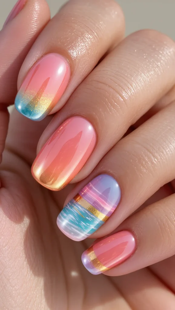 25 June Summer Nails 2026 That Are Perfect for the Start of Sunny Season 26 Beach Sunset Nails