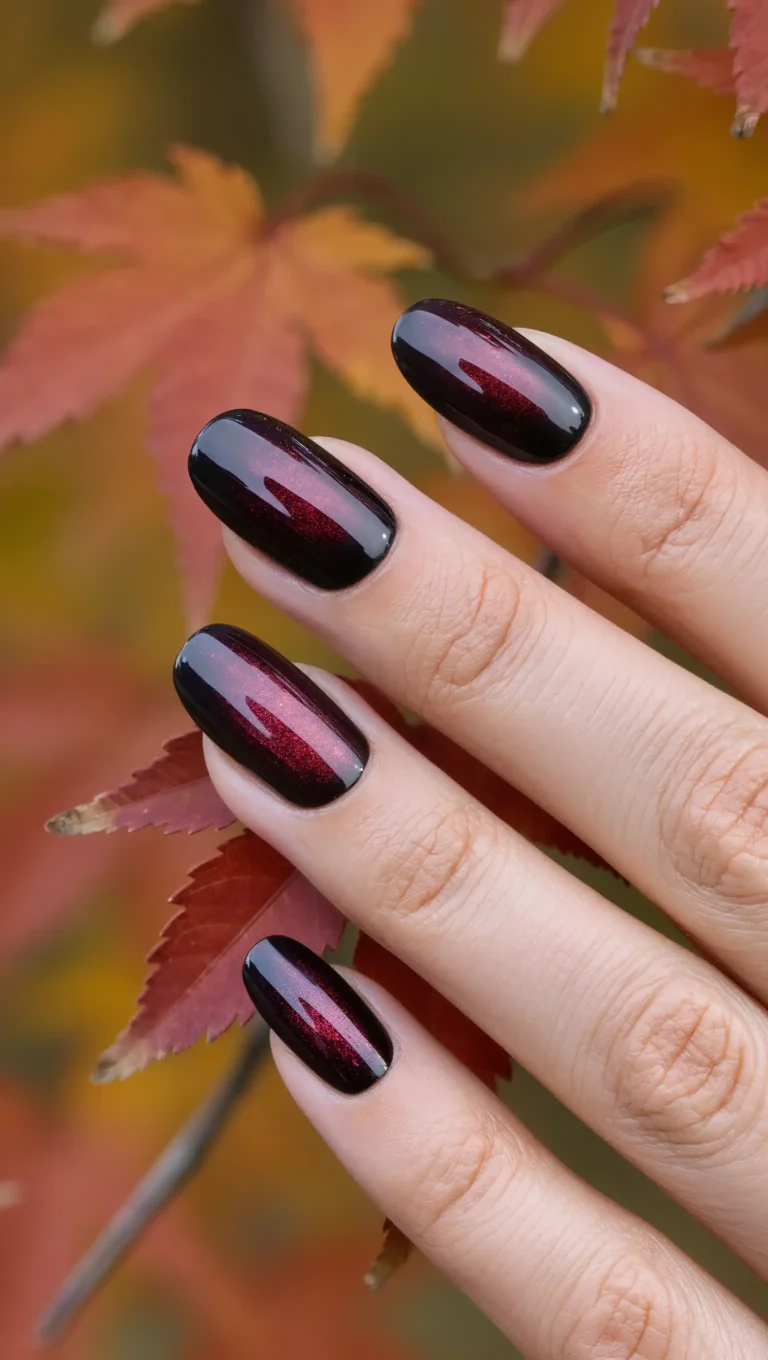 24 Fall Burgundy Nail Designs 2026: Elegant Manicures That Define Autumn Luxury 1 Black Cherry Velvet Nails